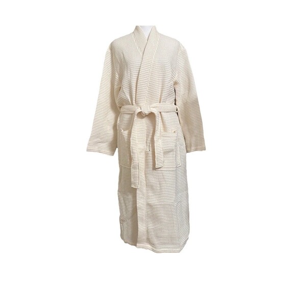Quince Organic Turkish Waffle Robe Ivory Cream Women’s Sz M New In Package - Picture 2 of 3